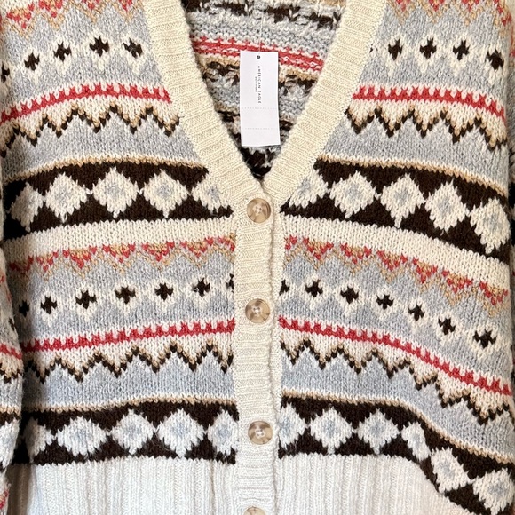 ✨NWT American Eagle Outfitters Women’s Cardigan Sweater Fair Isle Retro Vintage - Picture 7 of 8